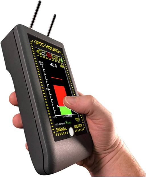 PTC-Hound Positive Train Control 220 MHz signal meter for railway safety